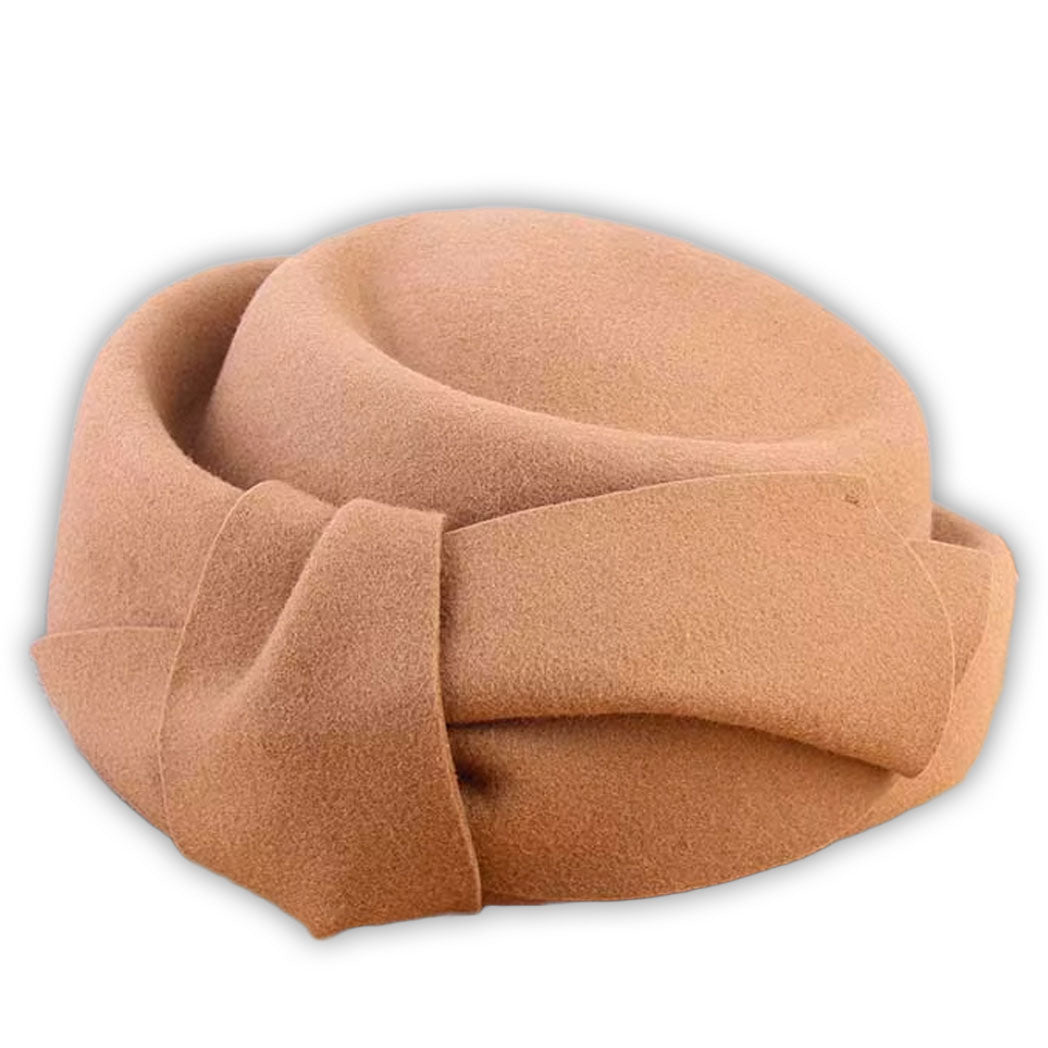 Teardrop Wool Felt Pillbox Fascinator Hat with Bow