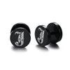10mm Stainless Steel Stud Hoop Initials 26 Letter Stud Barbell Earrings for Men Women-Earrings-Innovato Design-J-Innovato Design