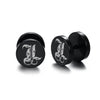 10mm Stainless Steel Stud Hoop Initials 26 Letter Stud Barbell Earrings for Men Women-Earrings-Innovato Design-L-Innovato Design