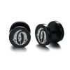 10mm Stainless Steel Stud Hoop Initials 26 Letter Stud Barbell Earrings for Men Women-Earrings-Innovato Design-O-Innovato Design