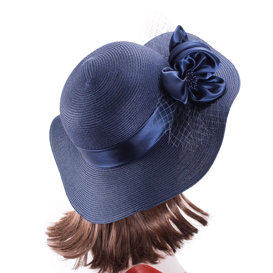 Floppy Wide Brim Linen Sun Hat with Bow