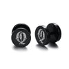 10mm Stainless Steel Stud Hoop Initials 26 Letter Stud Barbell Earrings for Men Women-Earrings-Innovato Design-Q-Innovato Design