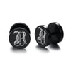 10mm Stainless Steel Stud Hoop Initials 26 Letter Stud Barbell Earrings for Men Women-Earrings-Innovato Design-R-Innovato Design