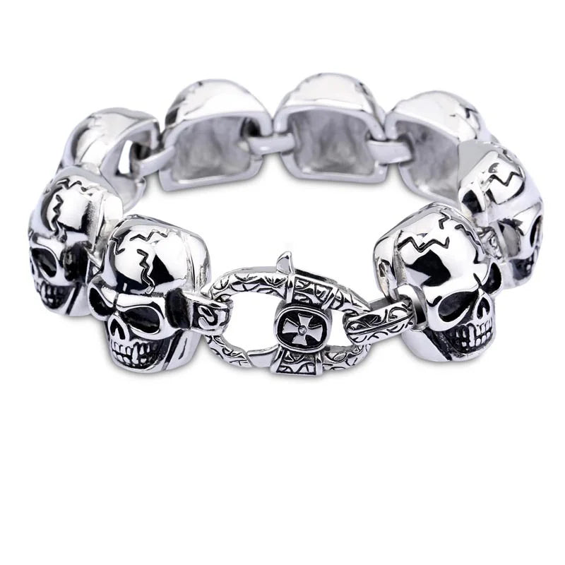 Men’s Stainless Steel Gothic Viking Skull Bracelet