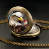 Classic Pocket Watch with Aquila Eagle American Flag