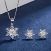 Austrian Crystal Bridal Snowflake Necklace Earrings Set Clear Silver-Tone