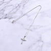 Sterling Silver Winged Cross with Cubic Zirconia Crystals Necklace