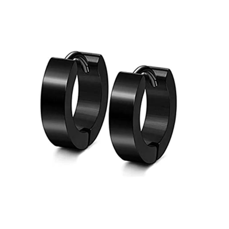 4 Pairs Stainless Steel Stud Earrings for Men Women Hoop Earrings Huggie Piercing 18G