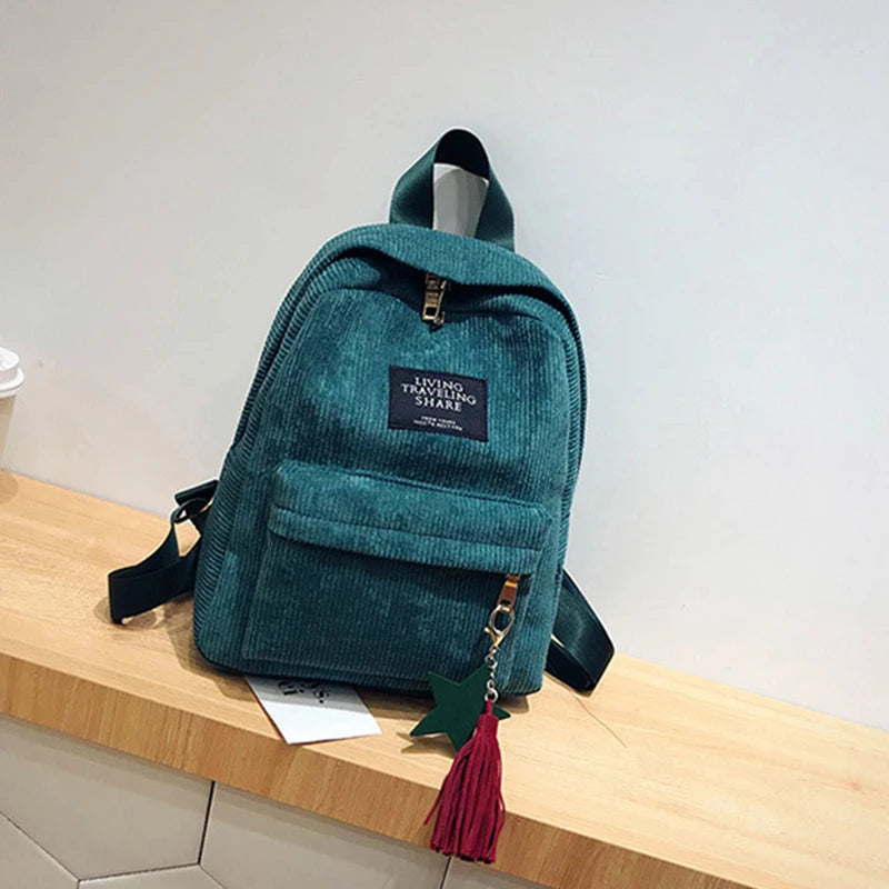 Fashion Corduroy 20 to 35 Litre Backpack for Women