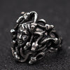 Men's Stainless Steel Ring Silver Tone Black Greek Mythology Medusa Snake