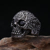 Skull and Cubic Zirconia Punk Style Men's Engraved Ring