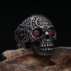 Skull and Cubic Zirconia Punk Style Men's Engraved Ring