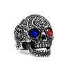 Skull and Cubic Zirconia Punk Style Men's Engraved Ring