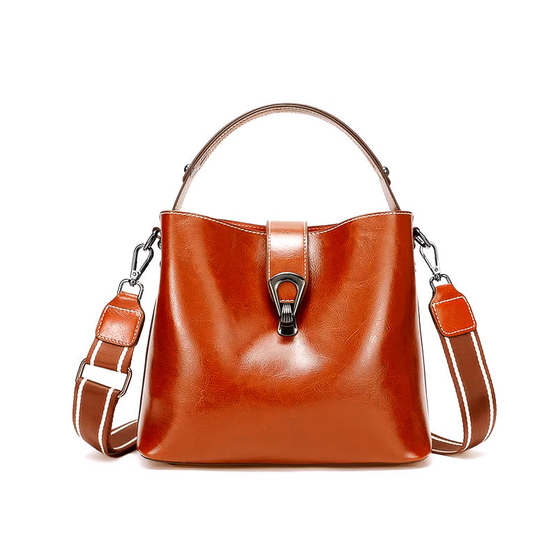 Luxury Oil Wax Leather Tote Bag and Handbag