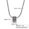 Men's Sterling Silver Snake Necklace Pendant