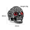 Skull and Cubic Zirconia Punk Style Men's Engraved Ring