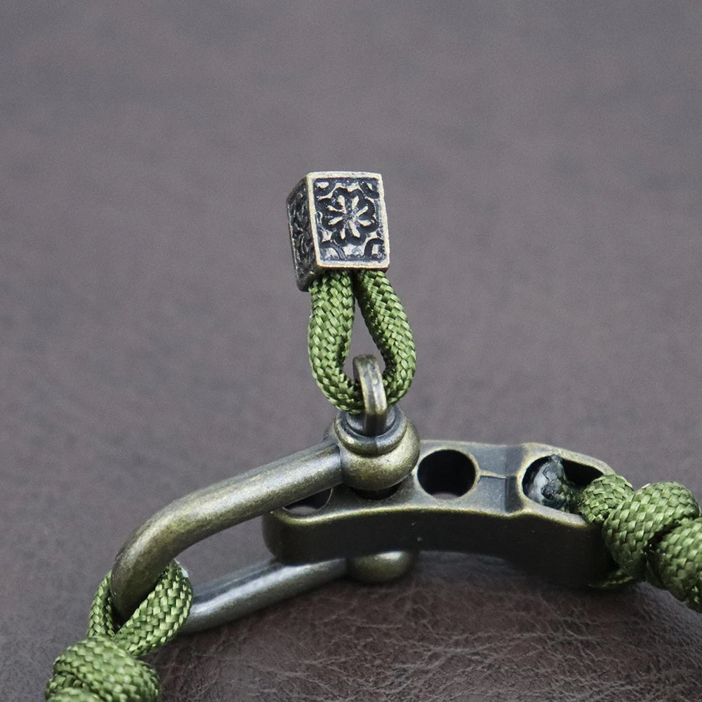 Vintage Outdoor Braided Rope Paracord Skull Bracelet
