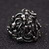 Men's Stainless Steel Ring Silver Tone Black Greek Mythology Medusa Snake