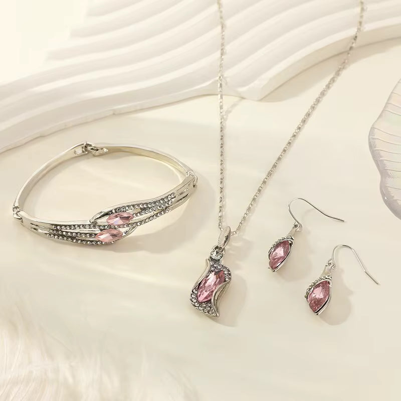 Austrian Crystal Flame Necklace, Bracelet & Earrings Fashion Jewelry Set