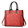 Casual Embroidery PU Leather Tote Bag, Shoulder Bag and Handbag