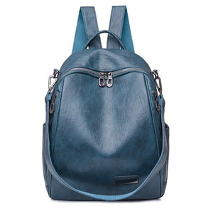 Large Capacity Leather School Bag and Travel Backpack