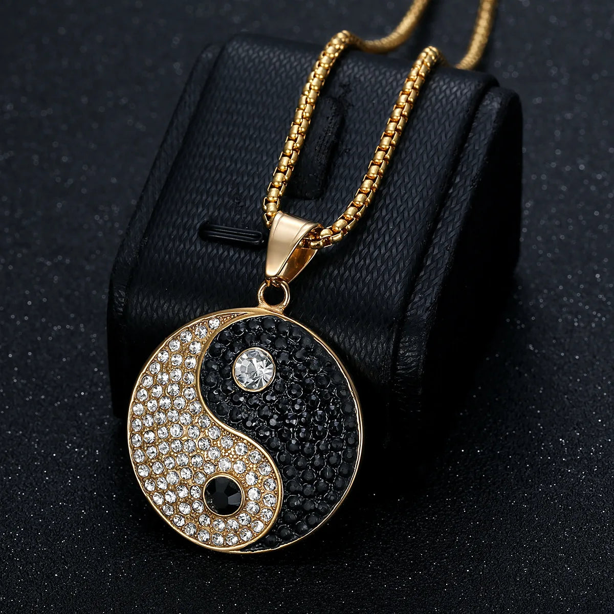 Zirconia Yin Yan Balance Pendant Necklace