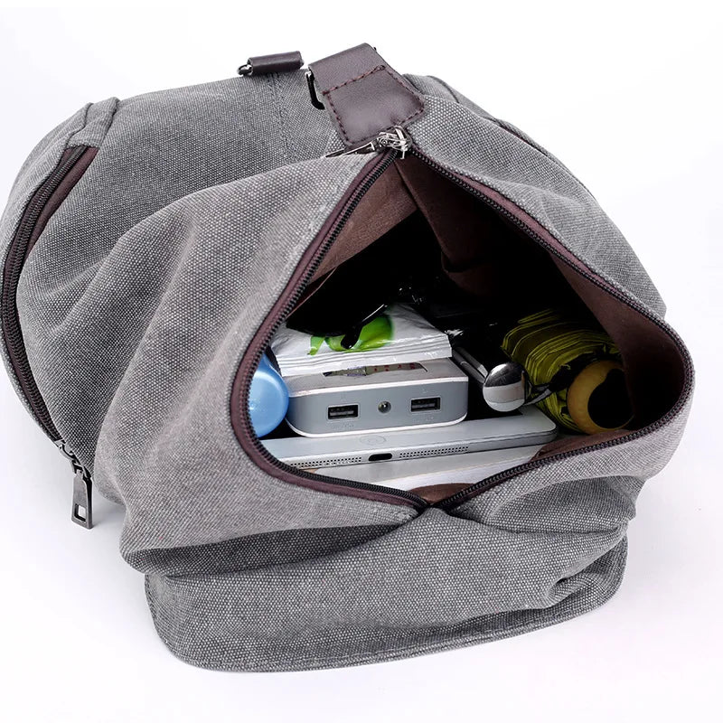 Blue Denim Canvas 20 Liter Backpack for Teenage Girls