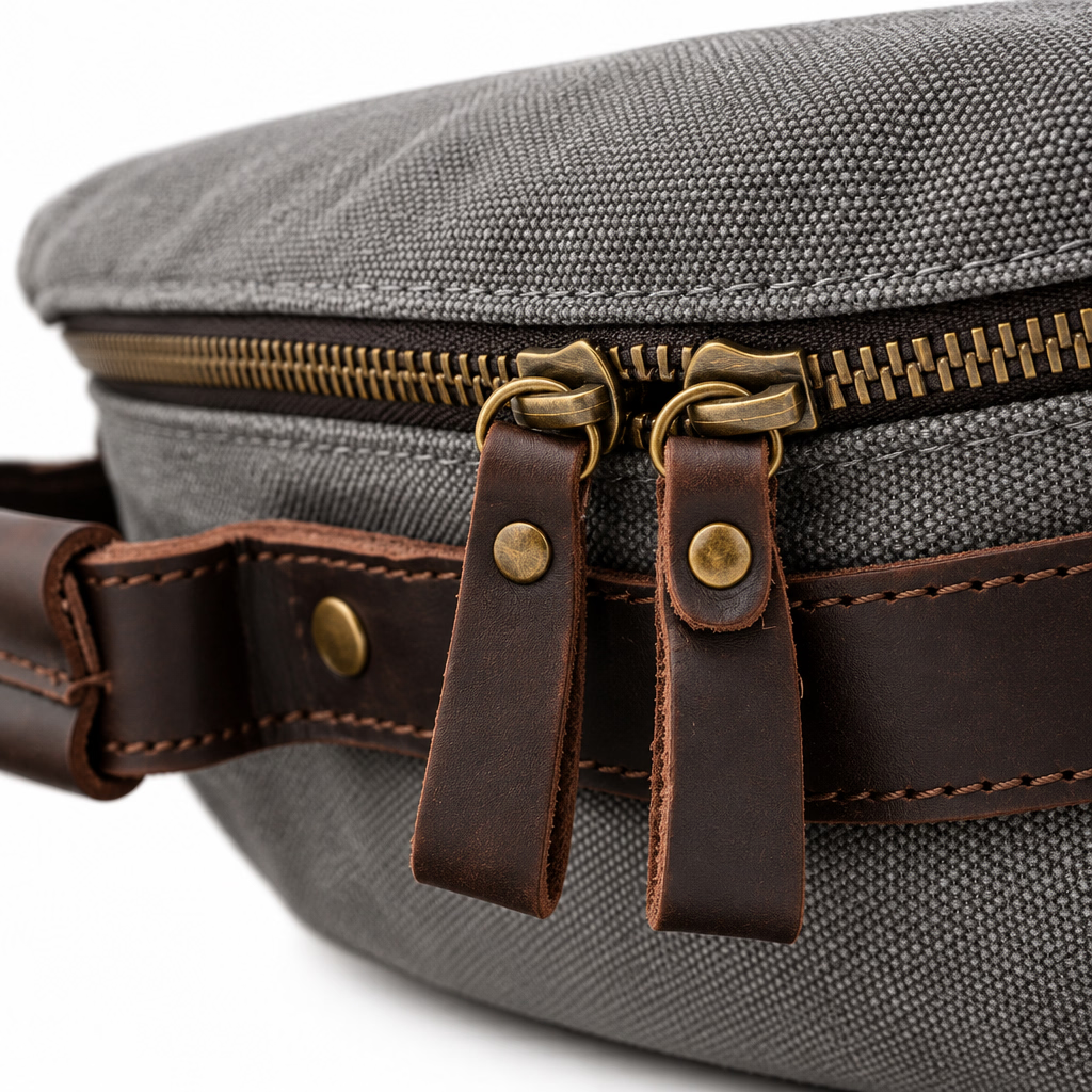 Canvas Leather Travel Backpack 20 to 35 Litre