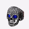 Skull and Cubic Zirconia Punk Style Men's Engraved Ring