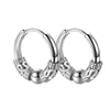 Men's Stainless Steel Stud Hoop Huggie Earrings Black Totem Punk Rock 4 Pairs