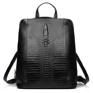 Luxury Crocodile Pattern PU Leather Backpack