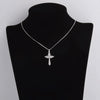 Sterling Silver Winged Cross with Cubic Zirconia Crystals Necklace