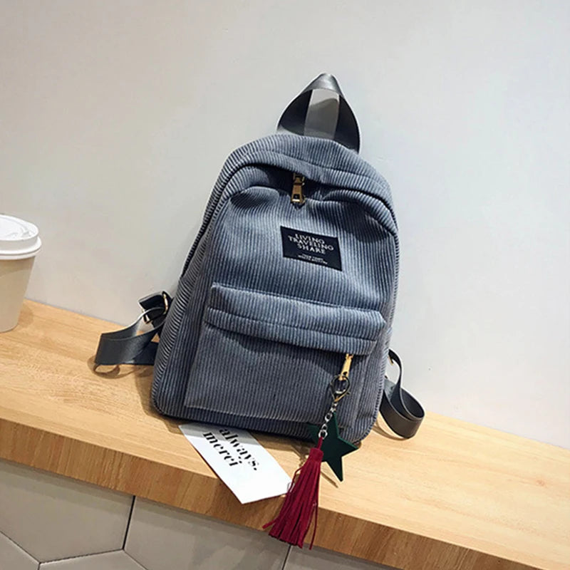 Fashion Corduroy 20 to 35 Litre Backpack for Women
