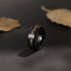 Men's 8mm Tungsten Ring Band Gold Black Wedding Promise