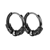 Men's Stainless Steel Stud Hoop Huggie Earrings Black Totem Punk Rock 4 Pairs