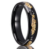 His and Her 6mm/8mm Black and Gold Foil Inlay Tungsten Couple Wedding Rings Set