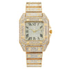 Rhinestone Diamond-Studded Stainless Steel Band Fashion Hip-hop Quartz Watch