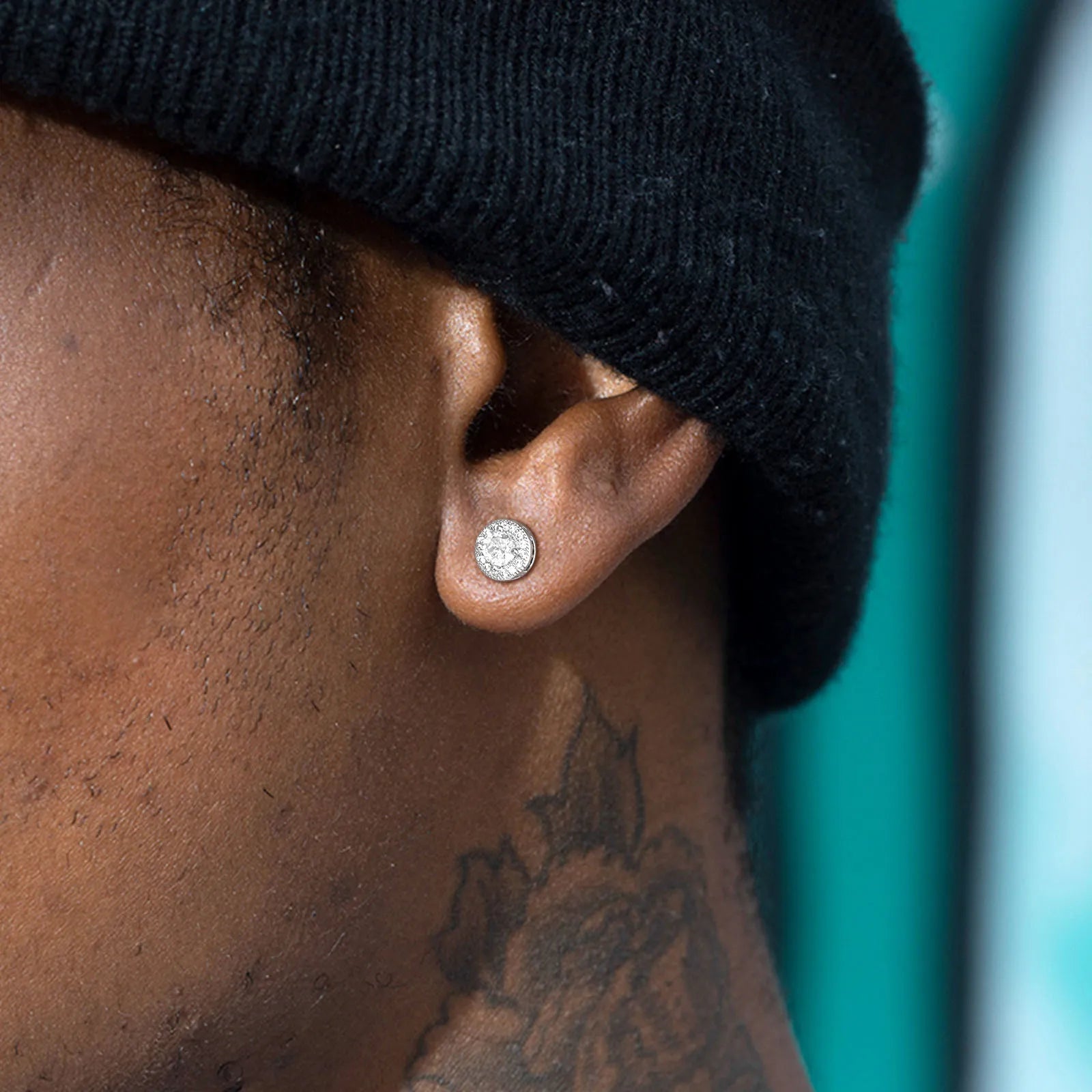 Silver Steel AAA Cubic Zirconia Women Men Stud Earrings