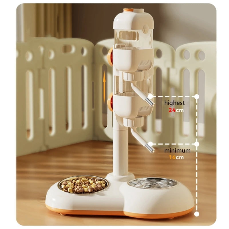 Innovato Design - Adjustable 2 in 1 Water Bowls Pet Feeder Double Bowl