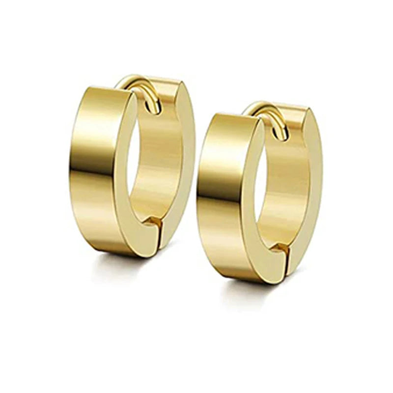 4 Pairs Stainless Steel Stud Earrings for Men Women Hoop Earrings Huggie Piercing 18G