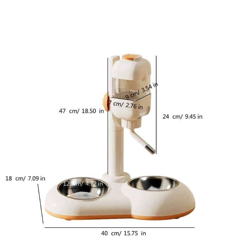 Innovato Design - Adjustable 2 in 1 Water Bowls Pet Feeder Double Bowl