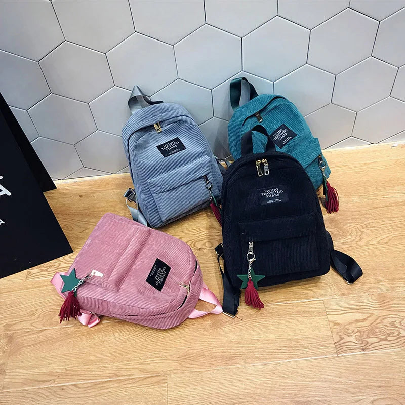 Fashion Corduroy 20 to 35 Litre Backpack for Women