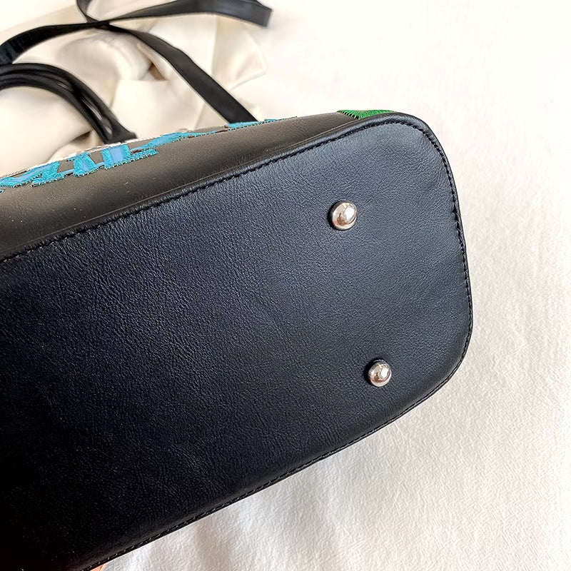 Vintage Luxury Embroidery PU Leather Tote Bag, Shoulder Bag, Crossbody Bag and Handbag