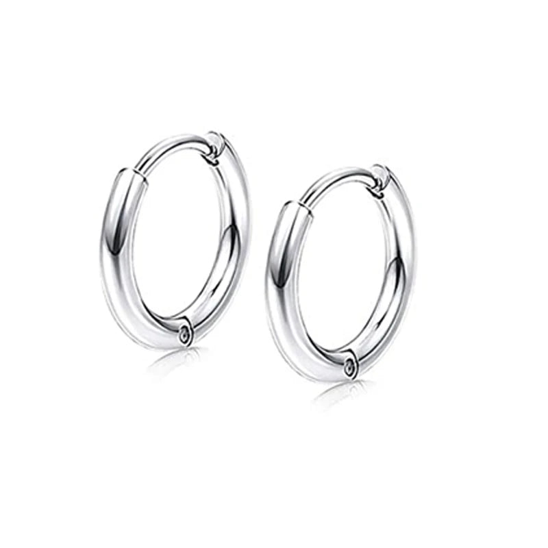 4 Pairs Stainless Steel Stud Earrings for Men Women Hoop Earrings Huggie Piercing 18G