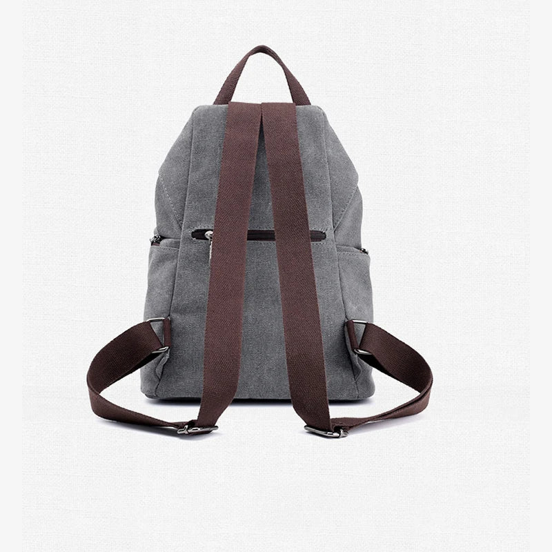 Blue Denim Canvas 20 Liter Backpack for Teenage Girls