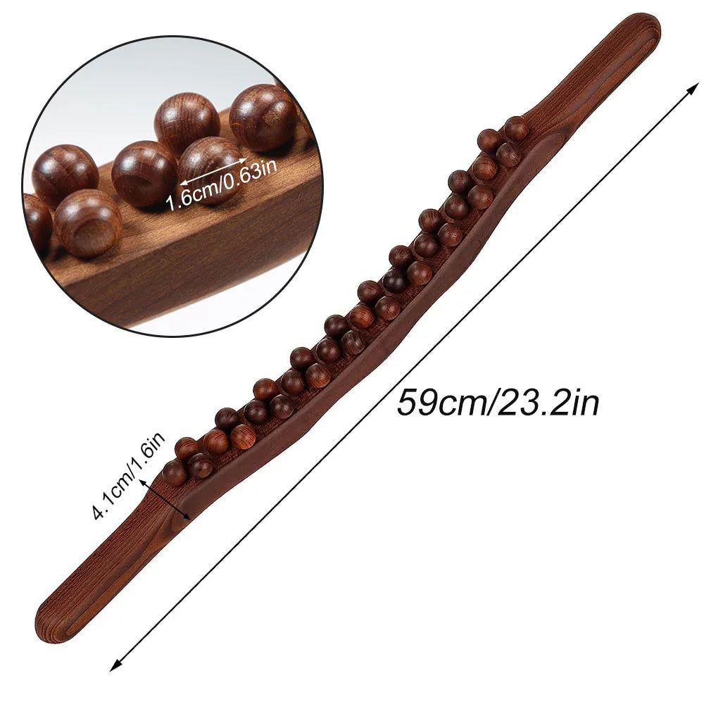 Wooden Pain Relief Handheld Massage Roller – Deep Tissue Acupressure Tool for Foot & Body Massage