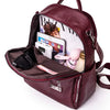 Large Capacity Leather School Bag and Travel Backpack