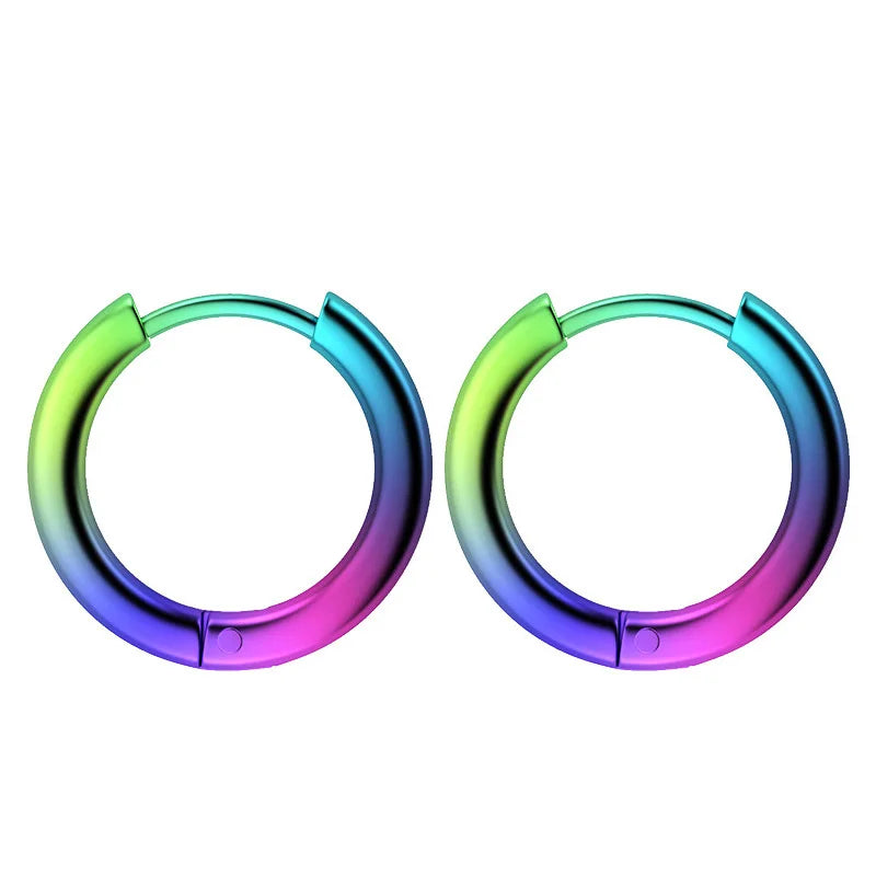 Stainless Steel Unique Small Hoop Earrings for Women Men Huggie Earrings