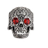 Skull and Cubic Zirconia Punk Style Men's Engraved Ring