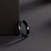 His & Her 4mm/8mm Opal Inlay Tungsten Carbide Wedding Bands Set Couple Rings